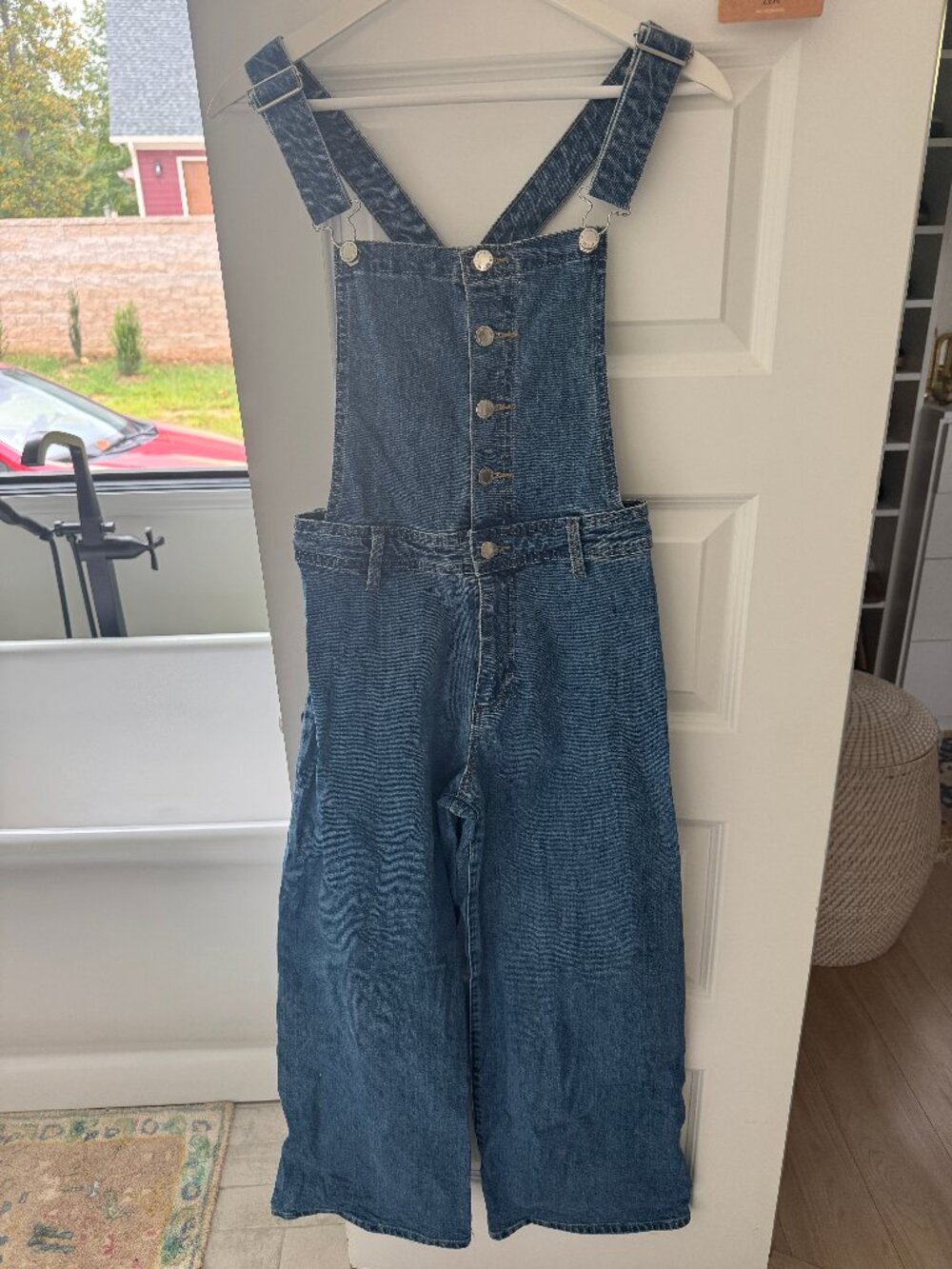 Universal Thread Medium Wash Wide Leg Denim Overalls Size 4
